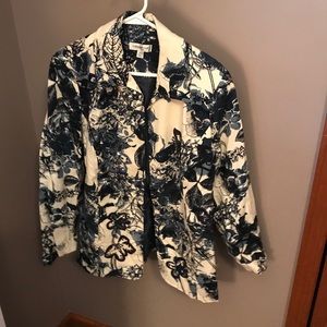 Flowered blazer with sequins